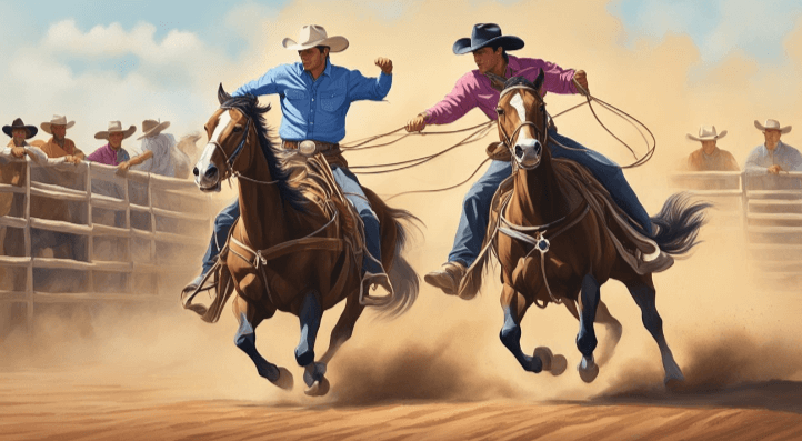 What are the roles of different team members in team roping events?